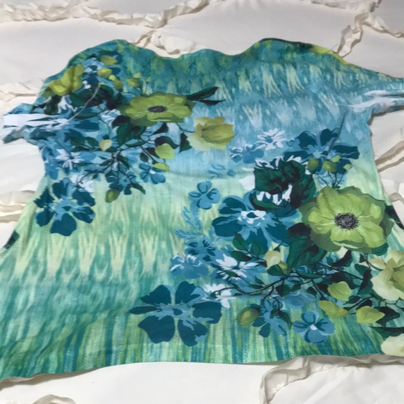 Size 1X green blue multi top by Kim Rogers - Picture 4 of 4